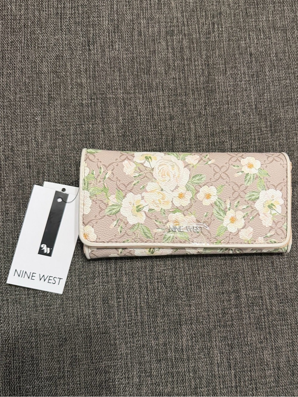 Nine West Blush Floral Fold-Over Wallet